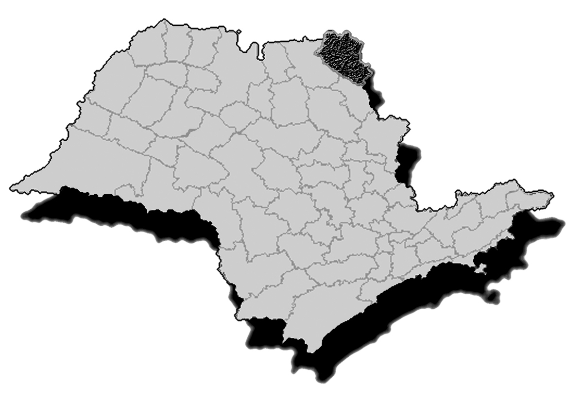 Mapa indicando a regio de Franca<a style='float:right;color:#ccc' href='https://www3.al.sp.gov.br/repositorio/noticia/03-2008/franca.jpg' target=_blank><i class='bi bi-zoom-in'></i> Clique para ver a imagem </a>