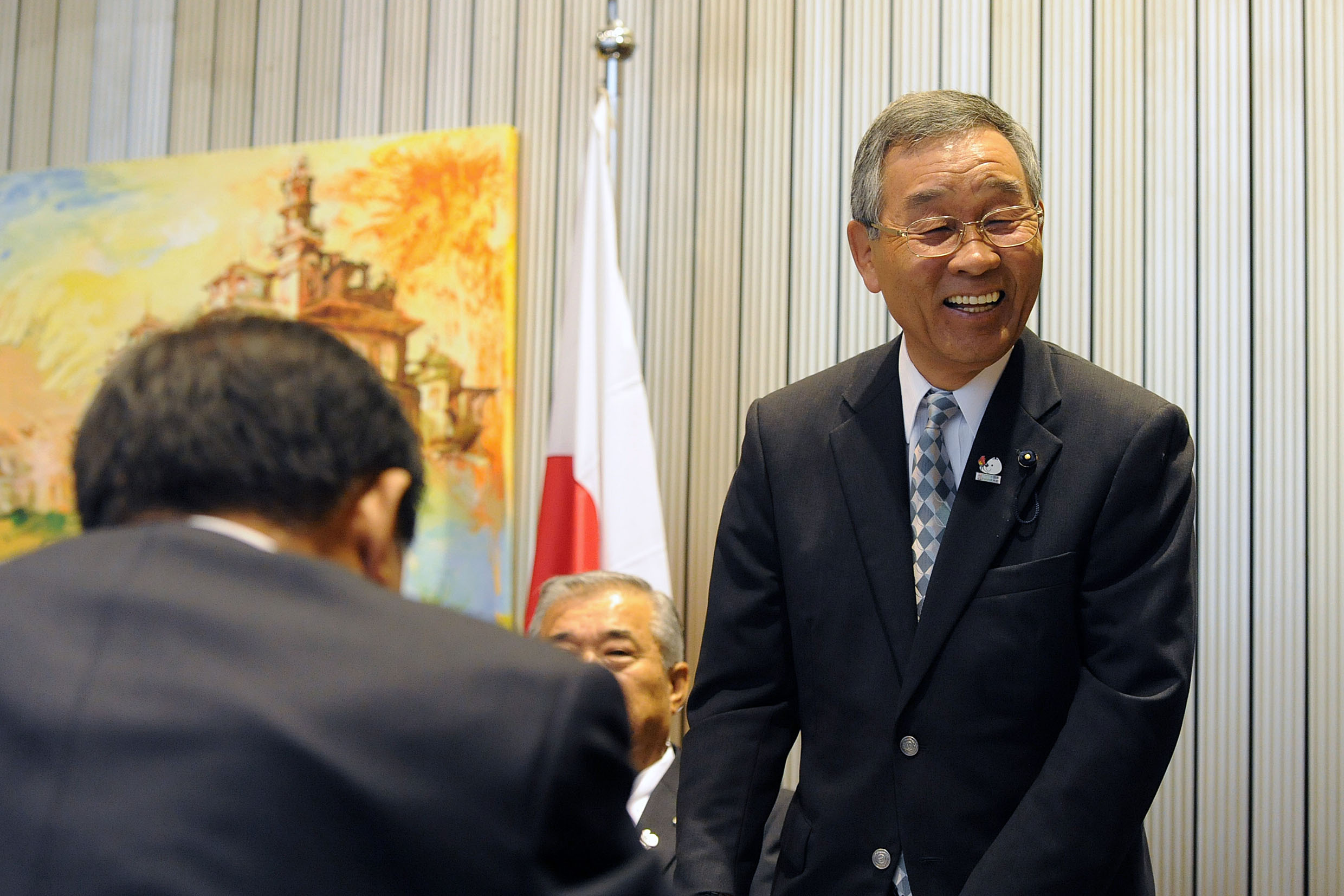 Masahiko Yamada, presidente da Assembleia Provincial de Wakayama<a style='float:right;color:#ccc' href='https://www3.al.sp.gov.br/repositorio/noticia/N-04-2014/fg161260.jpg' target=_blank><i class='bi bi-zoom-in'></i> Clique para ver a imagem </a>