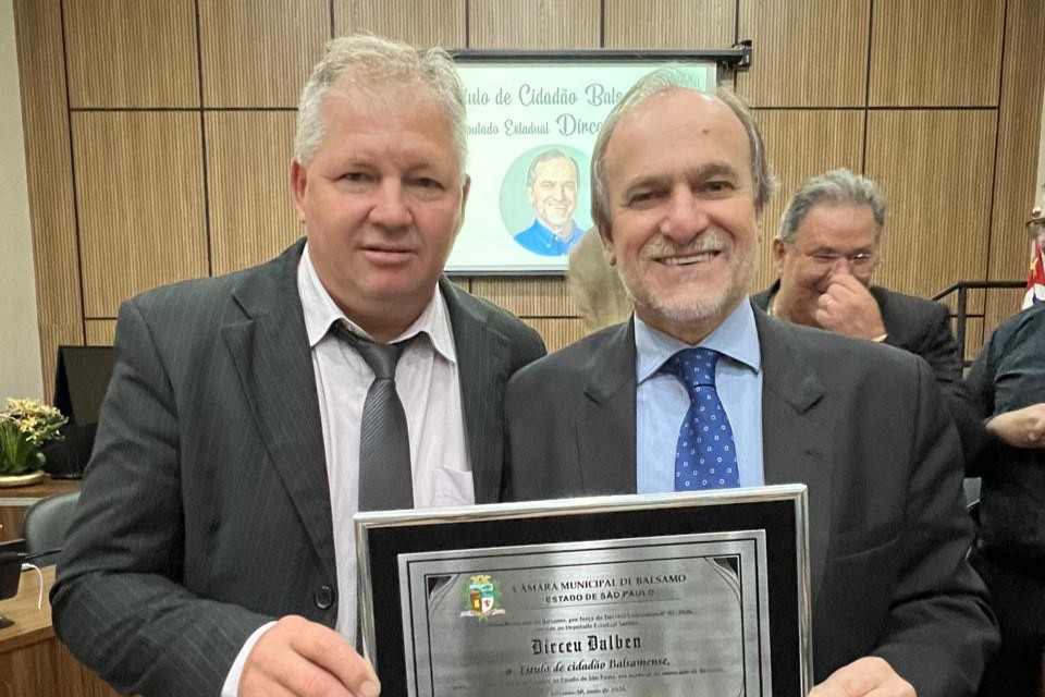 Deputado recebe T�tulo de Cidad�o Ibiraense<a style='float:right;color:#ccc' href='https://www3.al.sp.gov.br/repositorio/noticia/N-06-2026/fg365642.jpeg' target=_blank><i class='bi bi-zoom-in'></i> Clique para ver a imagem </a>