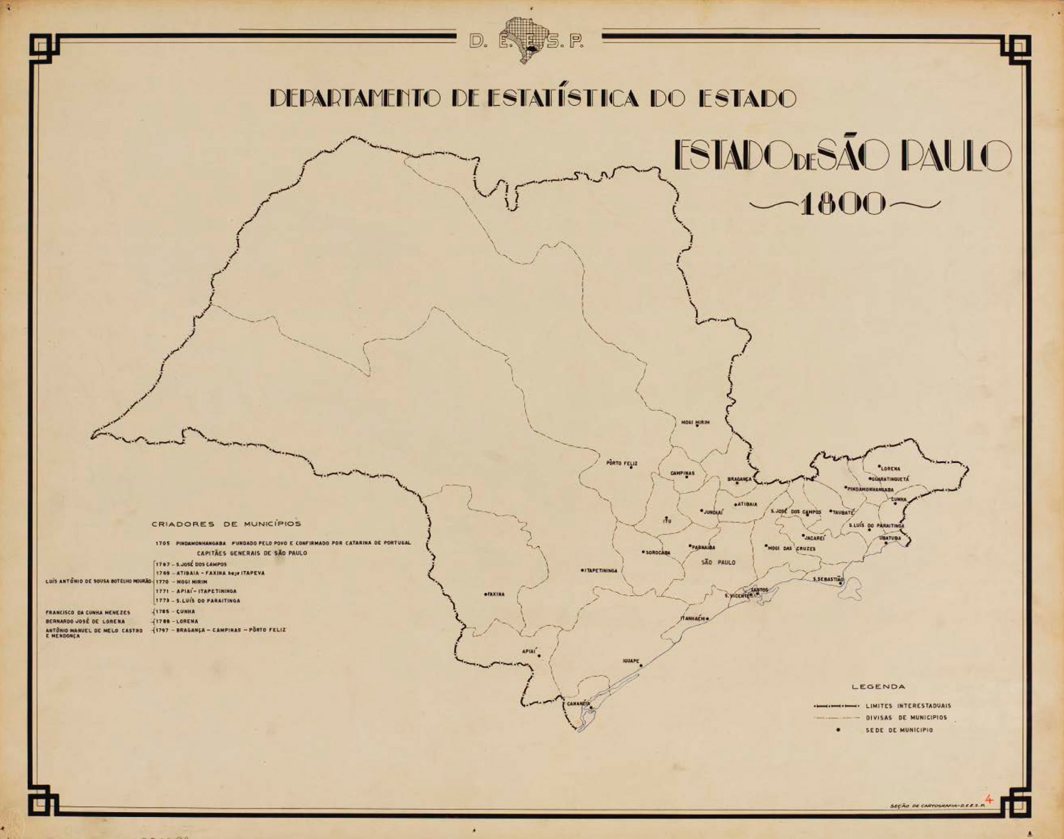 Mapa elaborado pela Seção de Cartografia do Departamento de Estatística do Estado projeta sobre o atual Estado de São Paulo as vilas criadas oficialmente até 1800<a style='float:right;color:#ccc' href='https://www3.al.sp.gov.br/repositorio/noticia/N-08-2015/fg173405.jpg' target=_blank><i class='bi bi-zoom-in'></i> Clique para ver a imagem </a>